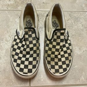 Checkered Vans Slip Ons Size 8